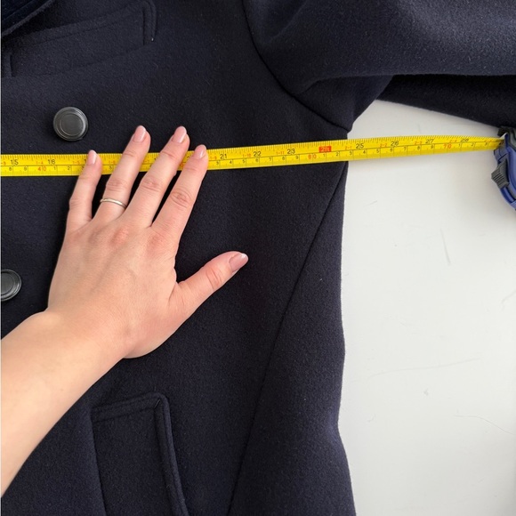 Tom Ford Mens Wool Felt Officer Pea Coat Jacket Navy IT 52 US 42 L Velour Collar - Picture 5 of 16